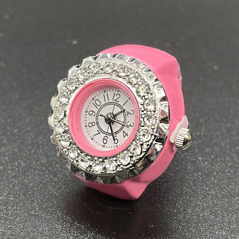 Reloj de anillo de diamantes de acero inoxidable al por mayor